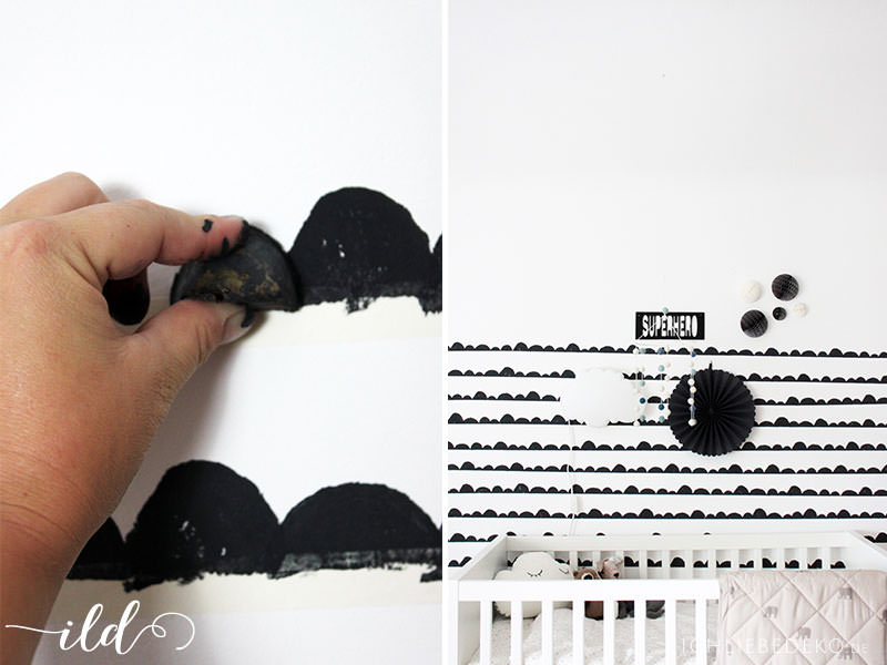 DIY Wandgestaltung im Babyzimmer mit Kartoffel-Stempel